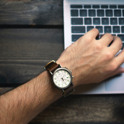 Person Wearing a Wristwatch