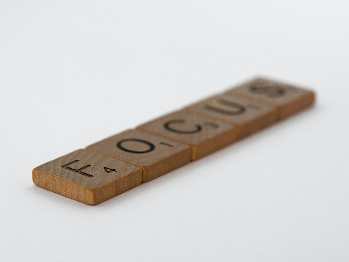 Focus Spelled Out by Scrabble Pieces